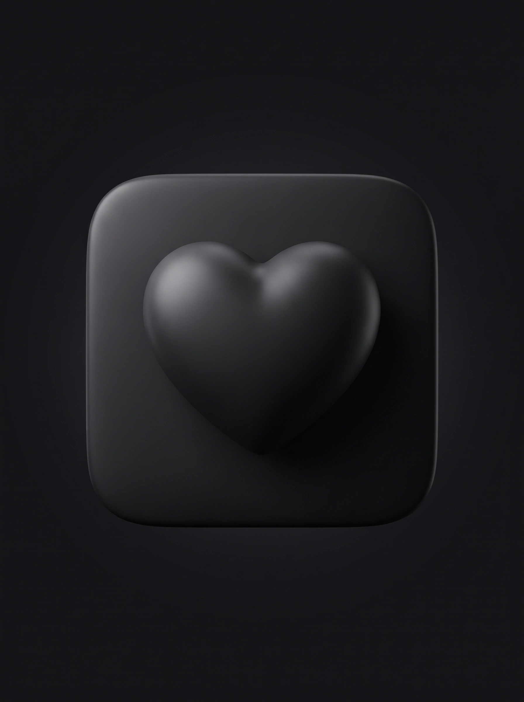 A black tile with a plump heart.